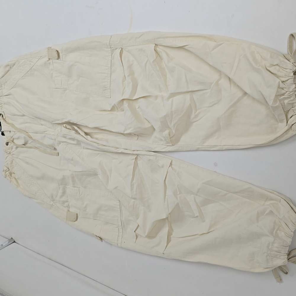 Jaded London Pants Mens S Beige Baggy Utility Cargo Parachute Paratrooper - Picture 4 of 11